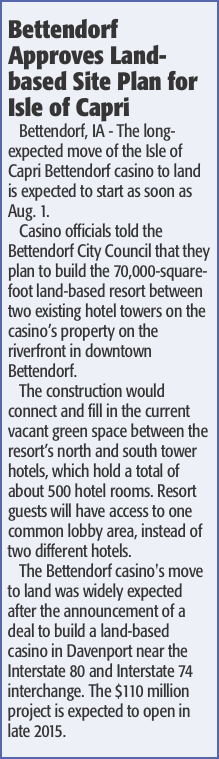 Bettendorf Approves Land-based Site Plan for Isle of Capri Bett